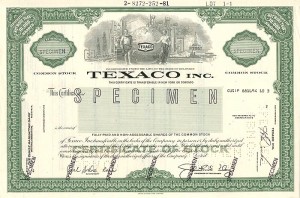 Texaco Inc. - Specimen Stock Certificate